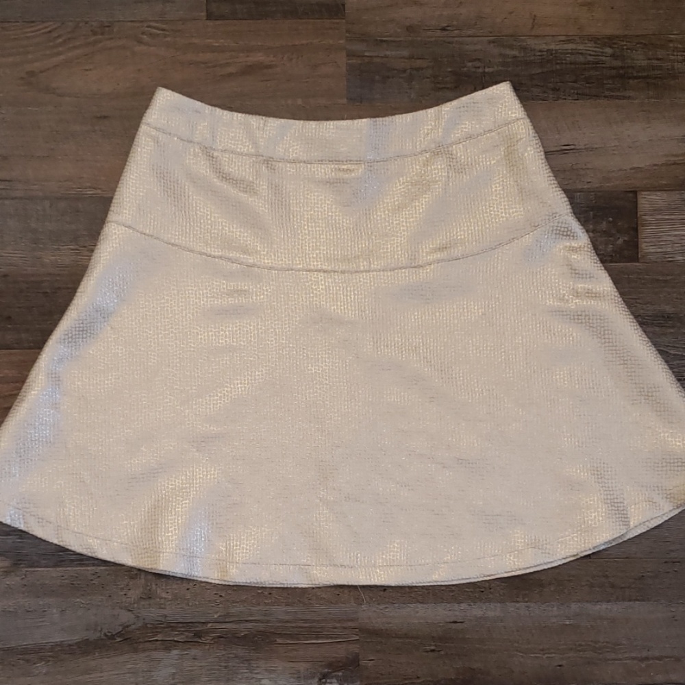 New York & company gold / cream skirt size 8